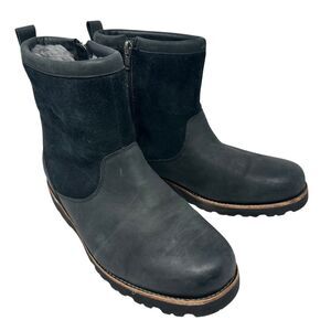 UGG Men's Hendren Black Casual Leather & Suede Side Zip Winter Boots Size 10